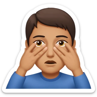 face pulling both eyelids down with hand dramatically  sticker