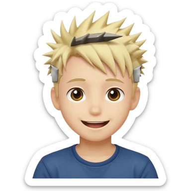 Naruto Anime style happy boy head sticker