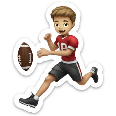a boy kicking football sticker