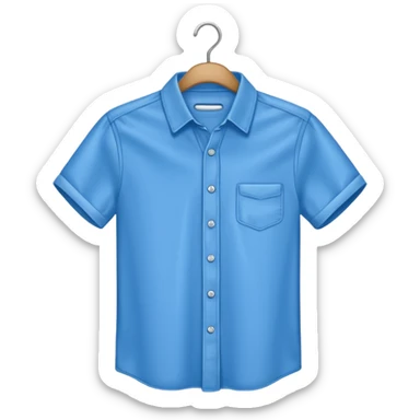 blue shirt hanged on a hanger sticker