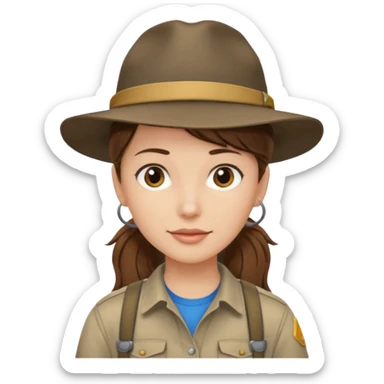 una exploradora con coleta alta sticker