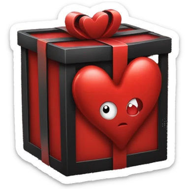 Black and red box that say I ❤️ u sticker
