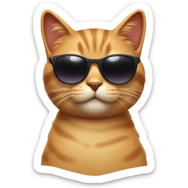 Cat with sunglasses sticker
