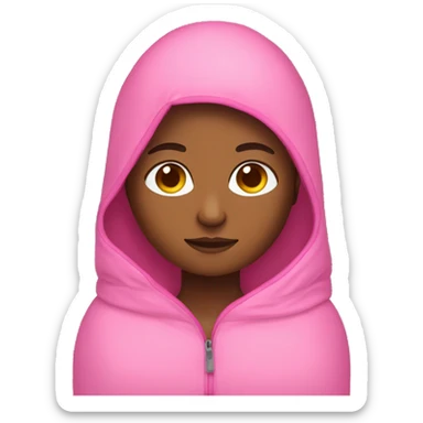 Pink sleeping bag brown skin girl sticker