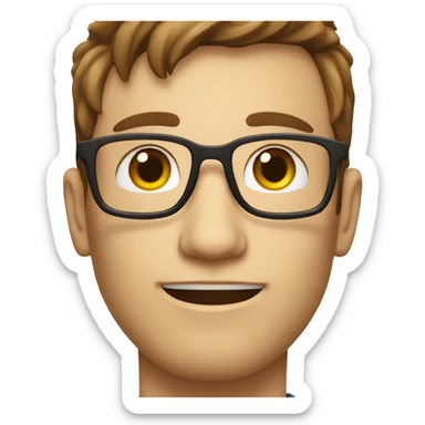 Nerd with an extremely sharp jawline and brown hair sticker