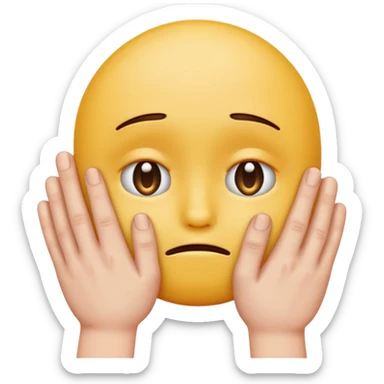 hands caressing sad emojis face sticker