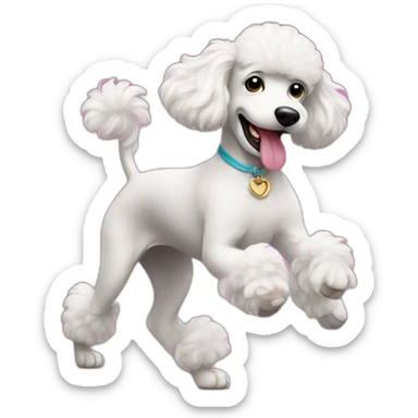Dancing poodle sticker