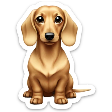 Christmas blonde long hair dachshund  sticker