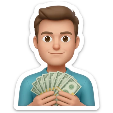 person carrying money sticker