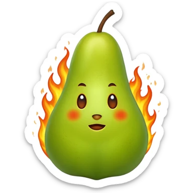 grüne birne in flame sticker