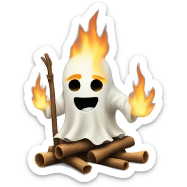 Ghosts man bonfire sticker