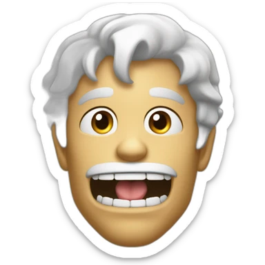 strong muscilar jaw face mewing shh sticker