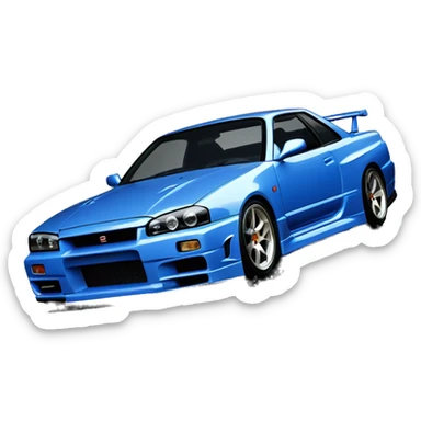 Nissan Skyline r34 blue sticker