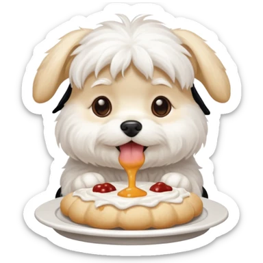 Maltese eat food sticker