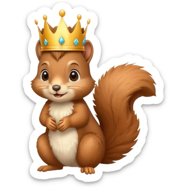 Cute squirrel with a crown sticker