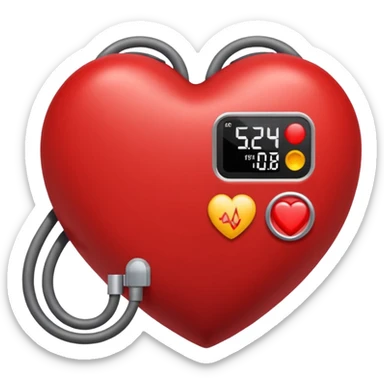 heart with blood pressure cuff sticker