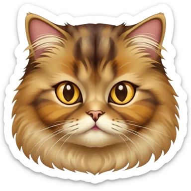 Persian cat with light chocolate tortoiseshell fur and golden eyes sticker