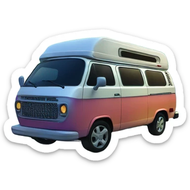 Northern lights over camper van sticker