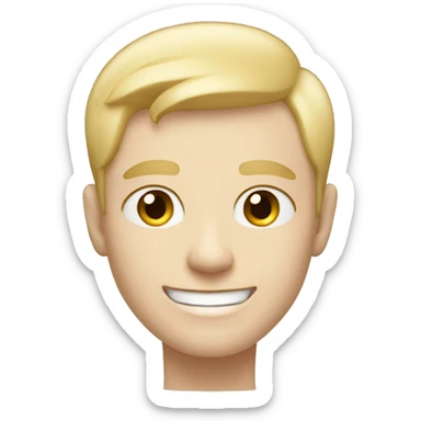 confident happy clean shaven pale man with short blonde hair sticker