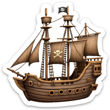 little pirate ship for penguins sticker