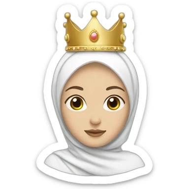 White Hijab with crown sticker