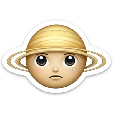 saturn planet crying  sticker