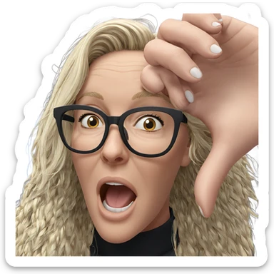 blonde girl with glasses sticker