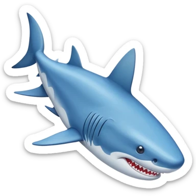 Haz un emoji de un tiburon con piernas y zapatillas de nike azules  sticker
