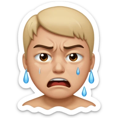 angry and cry sticker