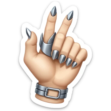 human fist with metal claws coming out sticker