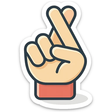 cross fingers sticker