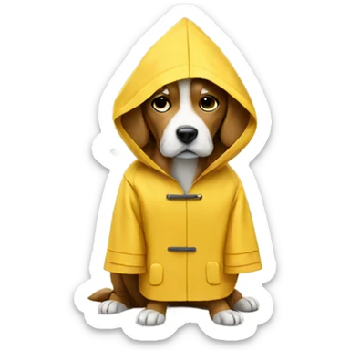 Dog smoking wearing a raincoat sticker