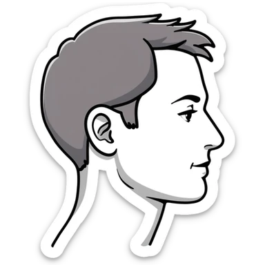 gray human profile side view of face sticker