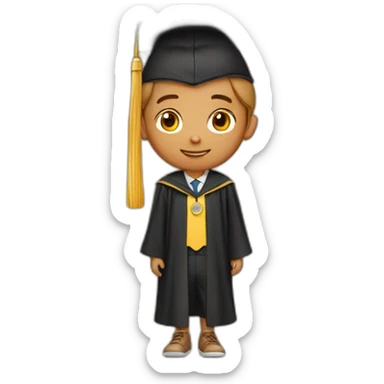 tan boy in graduation sticker