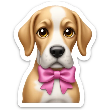Dog with coquette bow sticker