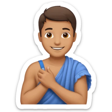 Emoji of a guy dusting off his shoulder with his hand sticker