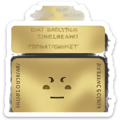 A blank golden cinema ticket  sticker