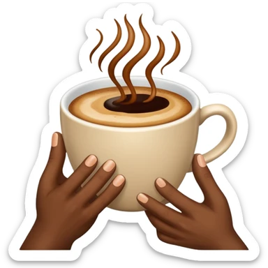 Una tasa de cafe con cuerpo,manos,pies sticker