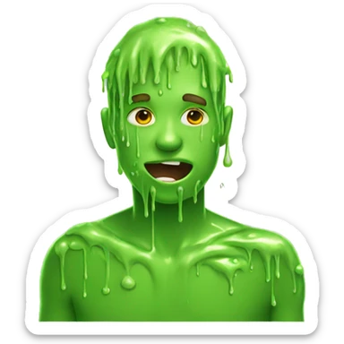 person covered in slime  sticker