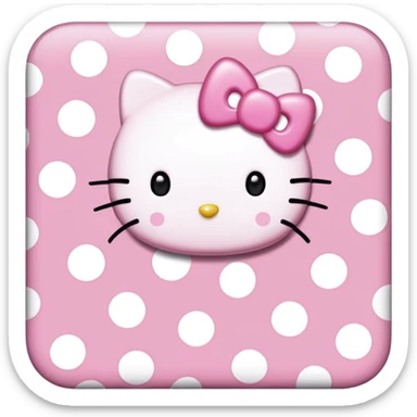 Hello kitty en puntitos para pegar y copiar sticker