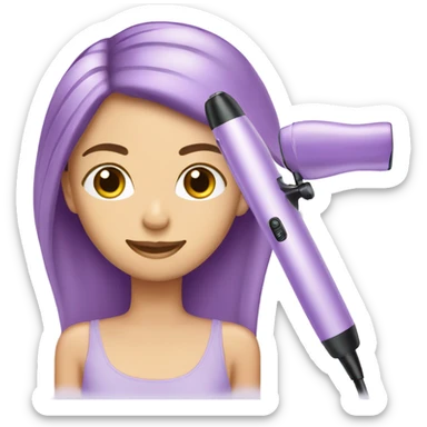 pastel purple hair straightener curling iron sticker