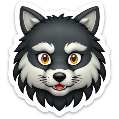 Lobo negro aullando sticker