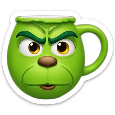 Grinch face mug sticker