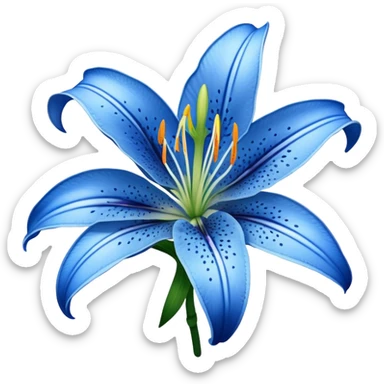 blue stargazer lily sticker