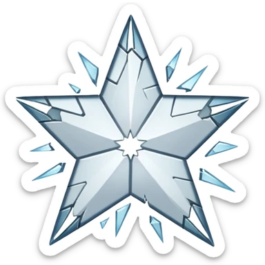 White star tipped over sticker