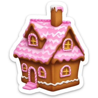 gingerbread house pink  sticker