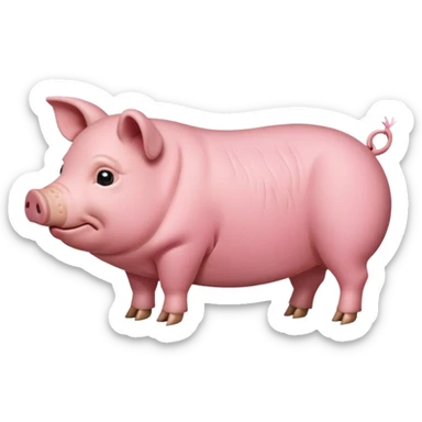 Realistic pig side view, less cartoony sticker