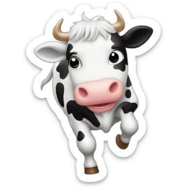 vache qui fait patinage artistique sticker