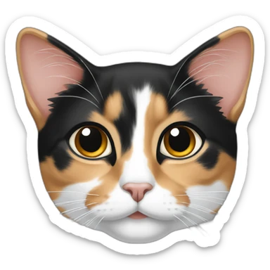 calico cat mostly black sticker