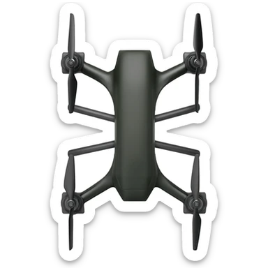 An over head view of a military drone in the style of your bleeding skull art sticker